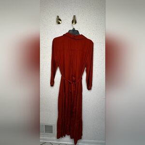 Nature Elegant Rust Orange  Women's Dress